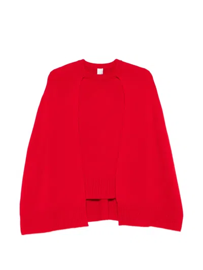 Totême Cashmere Crew Neck Knit Jumper Long Sleeves In Red