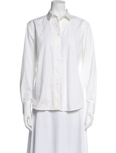 Pre-owned Totême Capri Long Sleeve Button-up Top In White
