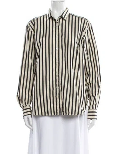 Pre-owned Totême Capri Striped Button-up Top In Neutral