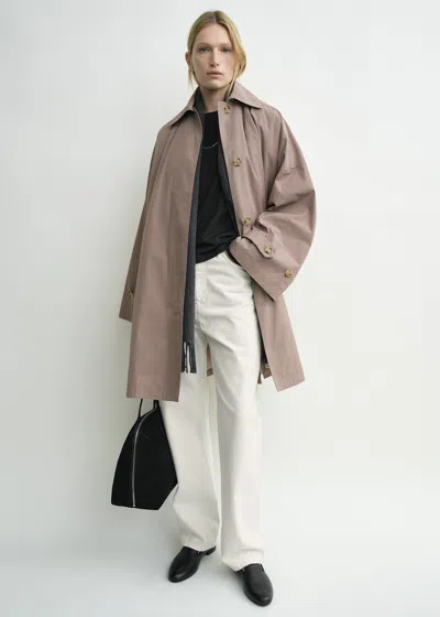 Totême Car Coat Taupe In Brown
