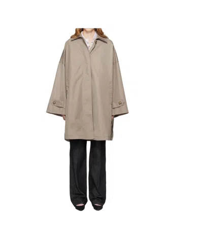 Totême Car Long-sleeved Trench Coat In Brown
