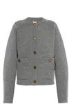Totême Hammered Button Cardigan Grey Melange In Gray