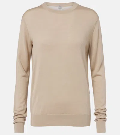 Totême Wool And Silk-blend Sweater In Neutral