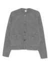 Totême Womens Grey Melange Hammered Button Round-neck Wool-blend Cardigan Xs In Gray