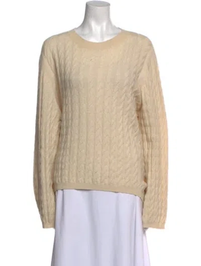 Pre-owned Totême Cashmere Cable Knit Cashmere Sweater In Neutral