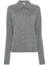 Totême Straight-collar Cashmere Shirt In Gray