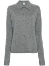 Totême Straight-collar Cashmere Shirt In Gray