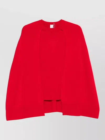 Totême Cashmere Crew Neck Knit Jumper Long Sleeves In Red