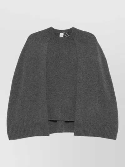 Totême Cashmere Crew Neck Knit Long Sleeve Jumper In Gray