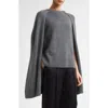 Totême Toteme Cashmere Crewneck Cape Sweater In Gray