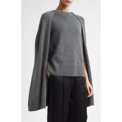 Totême Toteme Cashmere Crewneck Cape Sweater In Gray