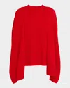Totême Cashmere Crewneck Cape Sweater In Red