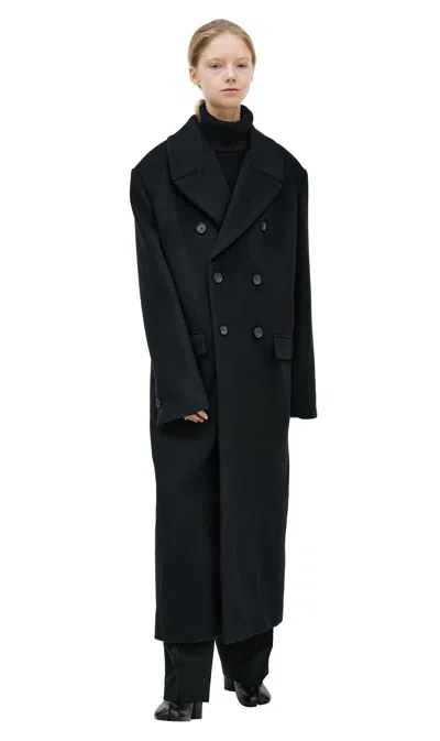 Totême Cashmere Double-breasted Coat In Black