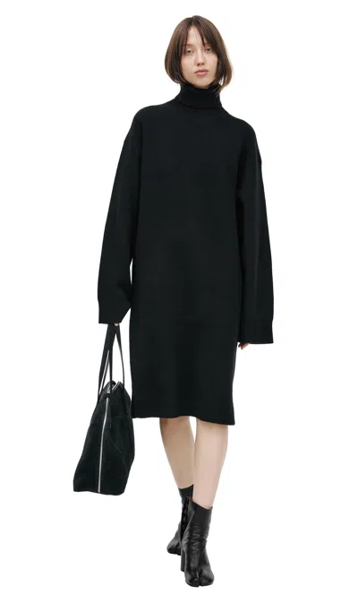 Totême Cashmere Dress With High Collar In Black