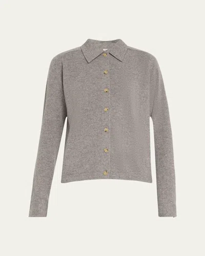 Totême Cashmere Knit Button-front Cardigan In Gray