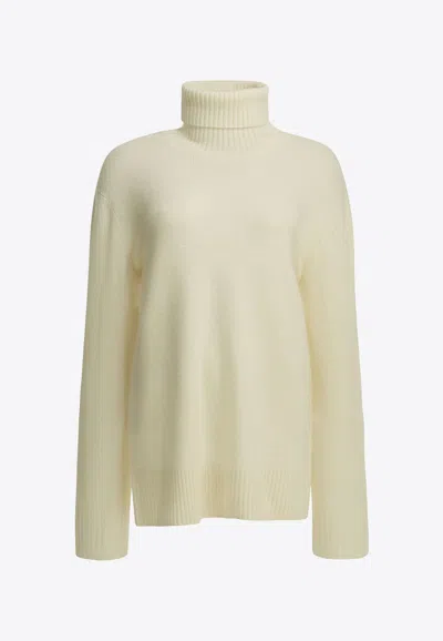Totême Cashmere Knit Turtleneck Sweater In Yellow