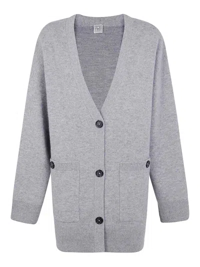 Totême Cashmere Merinos  Cardigan In Grey