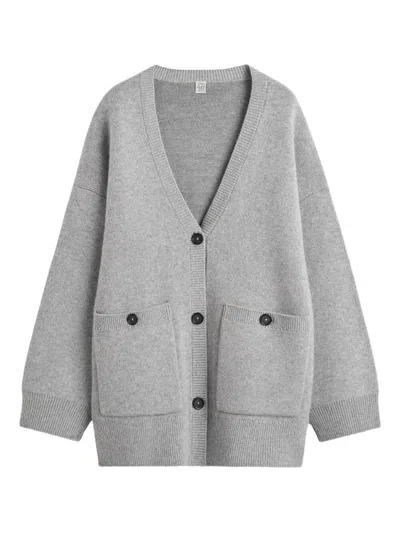 Totême Toteme Cashmere Merinos "longline" Cardigan In Gray