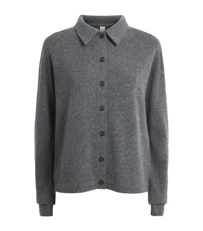 Totême Toteme Cashmere Polo Cardigan In Gray