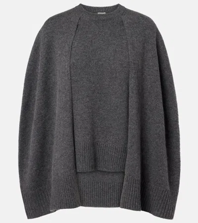 Totême Cashmere Crew Neck Knit Long Sleeve Jumper In Gray
