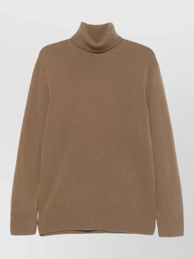 Totême Cashmere Turtleneck Sweater Long Sleeves In Brown