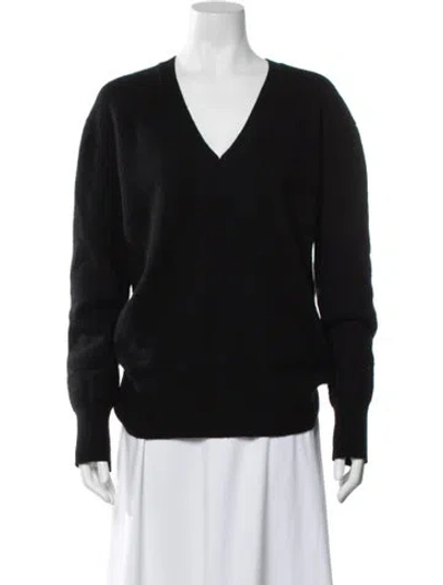 Pre-owned Totême Cashmere V-neck Sweater In Black