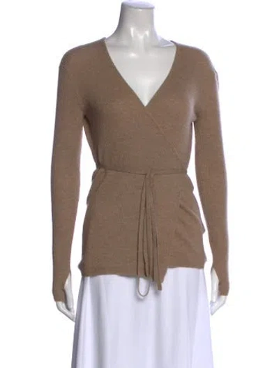 Pre-owned Totême Cashmere V-neck Sweater In Brown