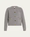 Totême Cashmere-wool Hammered Button Cardigan In Gray