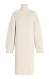 Totême Cashmere-wool Turtleneck Midi Sweater Dress In White