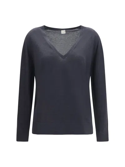 Totême Toteme Cashmere-blend V-neck Sweater In Gray
