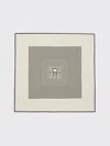 Totême Centered Monogram Silk Scarf Macadamia In Cream