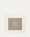 Totême Centered Monogram Silk Scarf Macadamia In Gray