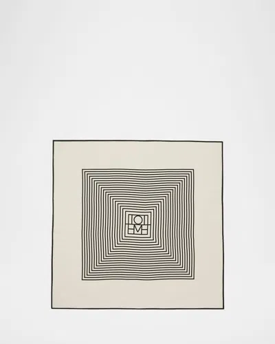 Totême Centered Monogram Silk Square Scarf