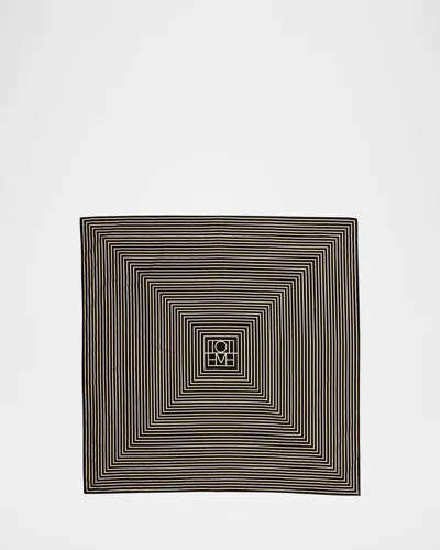 Totême Centered Monogram Silk Square Scarf