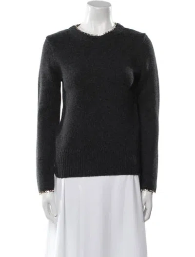 Pre-owned Totême Chain Edge Wool Sweater In Gray