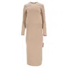 Totême Chain-trimmed Knitted Sweater And Skirt Set In Brown Wool In Neutral