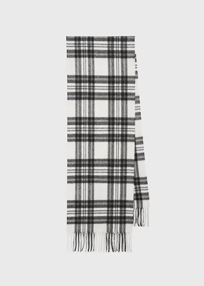Totême Check Scarf White/black