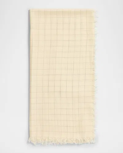 Totême Checked Light Wool Scarf In Gray