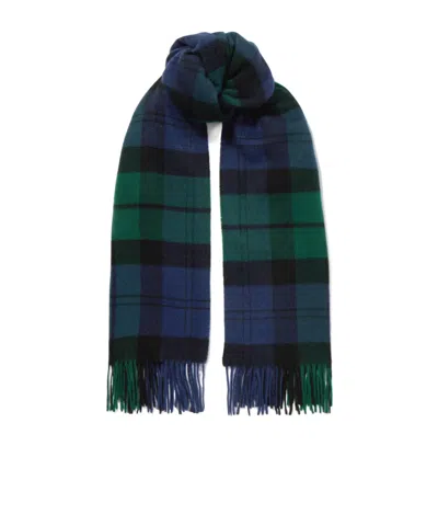 Totême Checkered Cashmere And Wool Blend Scarf In Blue