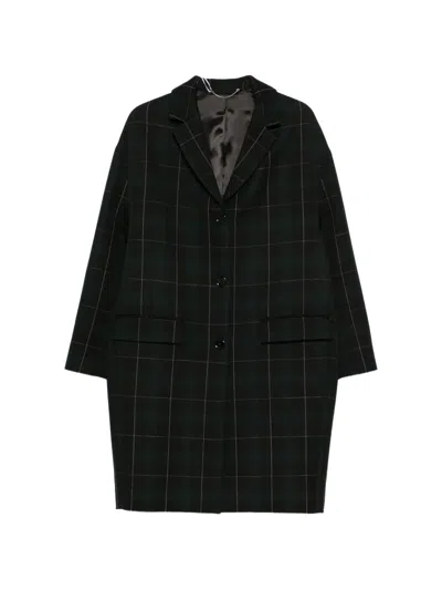 Totême Check-pattern Notched-lapels Coat In Black