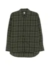 Totême Check-pattern Silk-blend Shirt In Green