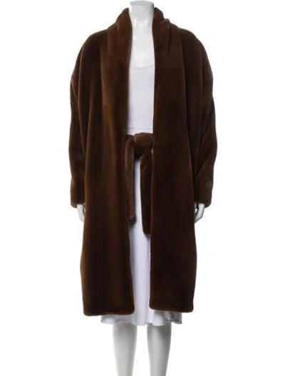 Pre-owned Totême Chelsea Faux Fur Coat Faux Fur Faux Fur Coat In Brown