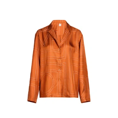 Totême Chemise En Soie Surpiquée