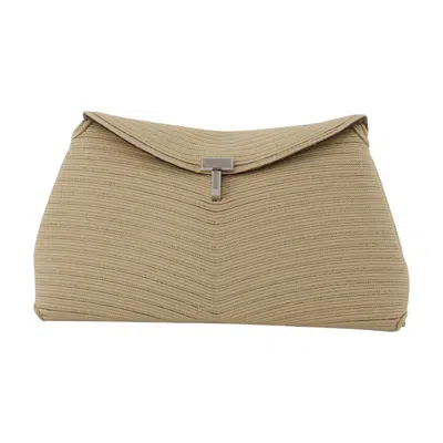 Totême Toteme Chevron-quilted Canvas Clutch In Beige