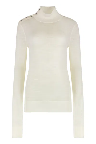 Totême Chic Turtleneck Wool Pullover - Fall 2025 Edition In Sand