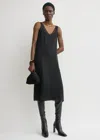 Totême Chiffon Slip Dress Black In Black
