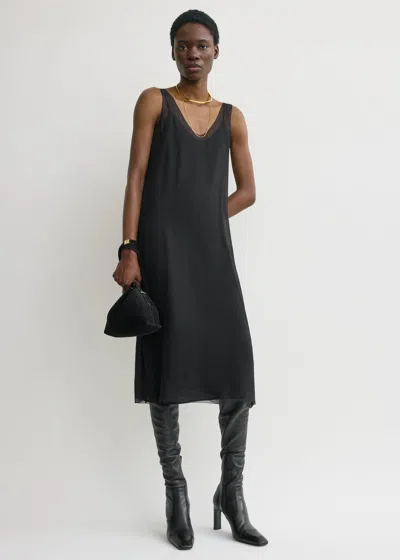 Totême Chiffon Slip Dress Black