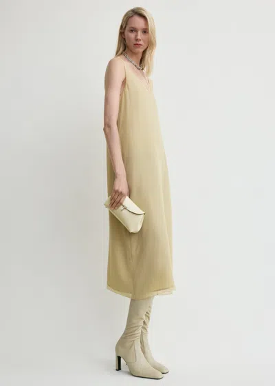 Totême Chiffon Slip Dress Rye In Neutral
