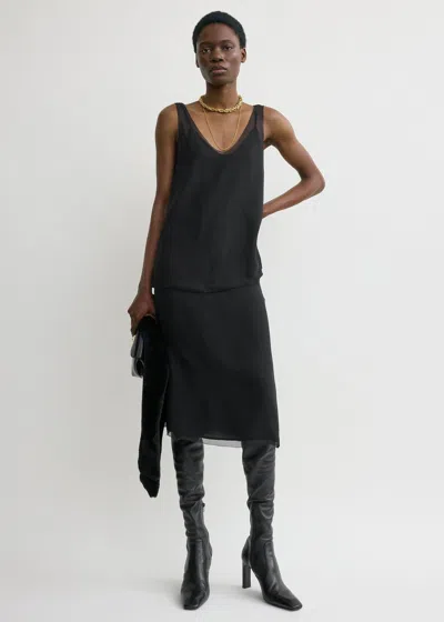 Totême Chiffon Slip Skirt Black