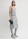 Totême Chiffon Slip Skirt Light Grey In Gray